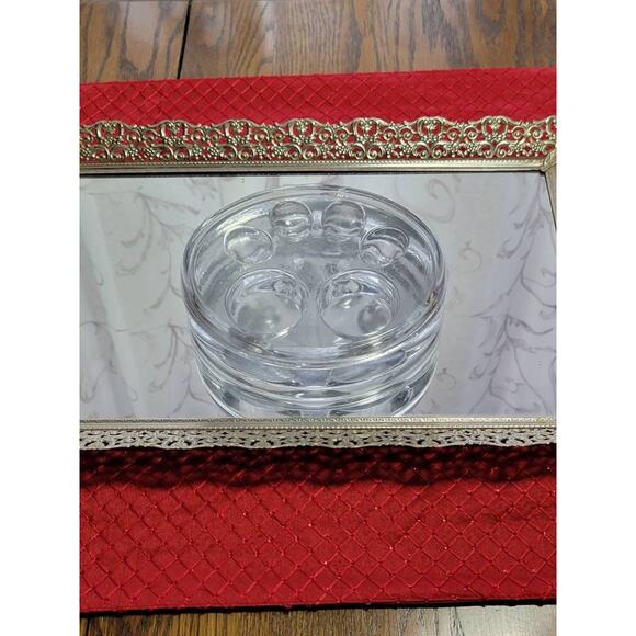 Vintage Manicure Dish, Gibbs & Co, Oval Clear Glass, Makeup Palette - Picture 1 of 6